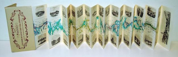 Stockholm-Göteborg viziút térképe metszetek nyomatainak képével, alkalmi bélyegzéssel