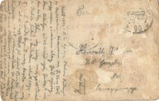 1916-1917 2 db RÉGI első világháborús k.u.k. katonai fotó képeslap, vegyes minőségben. Ágyú és lövés...