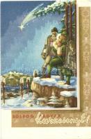 4 db RÉGI Bozó irredenta üdvözlőlap / 4 pre-1945 Bozó signed Hungarian irredenta greeting art postca...