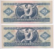 1975. 20Ft (2x) sorszámkövetők T:I