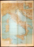 cca 1940 Az olasz háború térképe (40x60cm) sérült