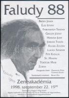 Faludy György (1910- 2006) Kossuth-díjas magyar költő, műfordító aláírása, 88. születésnapjára szervezett rendezvény szórólapján