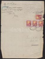 1924 Kovács és Társa díszes fejléces számla, okmánybélyegekkel, 28x21 cm