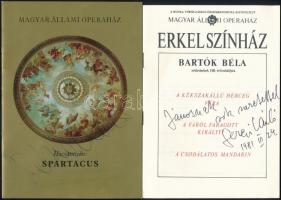 Neves zenészek, zeneszerzők aláírása a Magyar Állami Operaház műsorfüzeteiben (Farkas Ferenc, Róna V...
