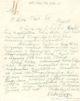 1940 Judaika témájú levelezés Büchler Zsigmond főrabbi aláírásásval