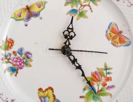 Herendi Viktória mintás falióra, kézzel festett, jelzett, hibátlan, d: 28 cm