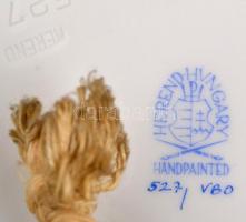 Herendi Viktória mintás falióra, kézzel festett, jelzett, hibátlan, d: 28 cm