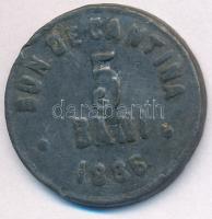Románia 1886. 5b Zn(?) BUN DE CANTINA / INTREPRINDEREA M. Sc. PAPPADOPOLU bárca T:3 ph, hajlott lemez Romania 1886. 5 Bani Zn(?) BUN DE CANTINA / INTREPRINDEREA M. Sc. PAPPADOPOLU token C:F edge error, wavy coin