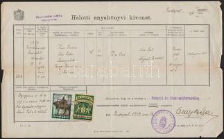 1905-1949 Vegyes okmány tétel, sok illetékbélyeggel, 13 db