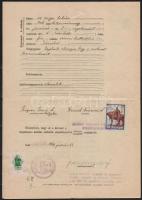 1905-1949 Vegyes okmány tétel, sok illetékbélyeggel, 13 db