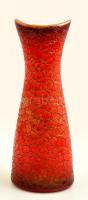 Zsolnay repesztett váza, kézzel festett, jelzett, kis lekopásokkal, m: 27,5 cm