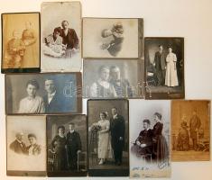 cca 1870-1890 11 db házaspárokat ábrázoló keményhátú fotó