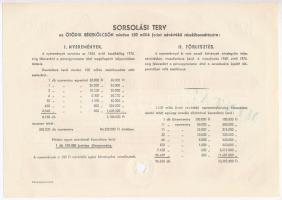 1954. "Ötödik Békekölcsön" nyereménykölcsön 100Ft-ról, szárazpecséttel, sorszám nélkül &qu...