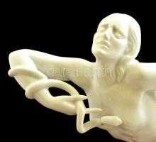 Herendi Cleopatra, fehér mázas, jelzett (Szilágyi Nagy István), apró máz hibával, m:24 cm