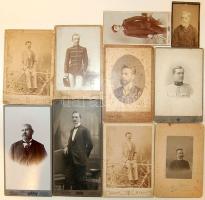 cca 1870-1890 10 db férfiakat ábrázoló keményhátú fotó
