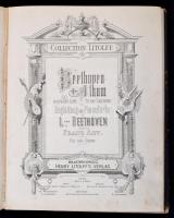 cca 1872 Beethoven Album, 30 ausgewählte Lieder für eine Singstimme mit Begleitung des Pianoforte, kotta félbőr kötésben, német nyelven