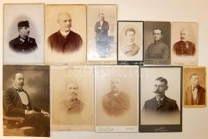 cca 1870-1890 11 db férfiakat ábrázoló keményhátú fotó