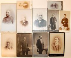 cca 1870-1890 11 db férfiakat ábrázoló keményhátú fotó