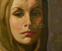 Gábor Móric (1889-1987): Női portré 1970. Olaj, vászon, jelzett, keretben, 80×60 cm