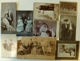 cca 1870-1900 9 db csoportkép keményhátú fotó