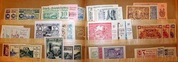 Ausztria 1920-as évek 1422db szükségpénz, mind különféle! T:igen kevés kivétellel I !