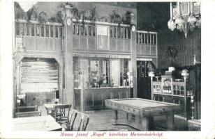 Marosvásárhely, Targu Mures; Stausz József Royal kávéháza, belső, biliárd terem. Jókai nyomda kiadása / café, interior, biliard hall (Rb)