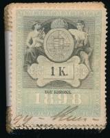 1898 1K illetékbélyeg 150 db-os kötegben