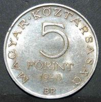 1948. 5Ft Ag "Petőfi" T:2 kis ph. + Nagy-Britannia 1960. 1Sh + 1970. 5p + 1982. 20p T:2,2/3 + Egyiptom 1979. 1P T:2 + Szovjetunió 1965. 1R T:2 + 1970. 1R T:2/3 ph.