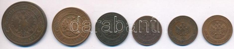 Orosz Birodalom 1880-1916. 1k Cu (3xklf) + 2k + 3k + 5k T:2,2-
Russian Empire 1880-1916. 1 Kopek Cu...
