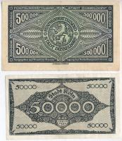Németország / Weimari Köztársaság / Düsseldorf 1923. 500.000M + Köln 1923. 10.000M + 50.000M + 500.0...