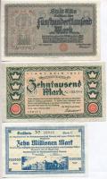 Németország / Weimari Köztársaság / Düsseldorf 1923. 500.000M + Köln 1923. 10.000M + 50.000M + 500.0...