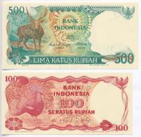 Indonézia 1984. 100R + 1988. 500R T:I,I- Indonesia 1984. 100 Rupiah + 1988. 500 Rupiah C:UNC,AU