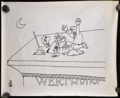 Balázs Piri Balázs (1937-2014) karikaturista műve után készült nagyméretű plakát, 10 db, szitanyomat...