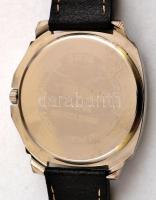 Terner quartz férfi karóra, jó állapotban, működik, eredeti bőr szíjjal, d: 4,5 cm