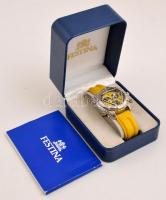 Festina M3510 Analog Chronograph Alarm Timer férfi karóra, gyári bőr szíjjal, szép állapotban, erede...