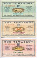 Lengyelország / Deviza tanúsítvány 1969. 1c + 2c felülbélyegzéssel + 5c felülbélyegzéssel T:III Poland / Foreign Exchange Certificate 1969. 1 Cent + 2 Cents with overprint + 5 Cents with overprint C:F