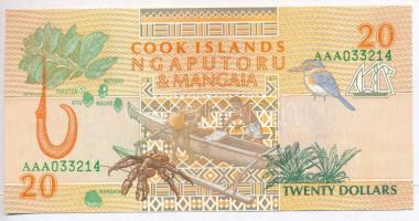 Cook-szigetek 1992. 20$ T:I,I-
Cook Islands 1992. 20 Dollars C:UNC,AU