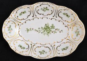 Hollóházi Erika mintás porcelán nagy ét készlet kiegészítőkkel matricás, jelzett, hibátlan, összesen...