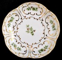 Hollóházi Erika mintás porcelán nagy ét készlet kiegészítőkkel matricás, jelzett, hibátlan, összesen...