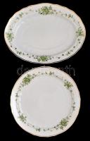 Hollóházi Erika mintás porcelán nagy ét készlet kiegészítőkkel matricás, jelzett, hibátlan, összesen...