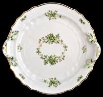 Hollóházi Erika mintás porcelán nagy ét készlet kiegészítőkkel matricás, jelzett, hibátlan, összesen...