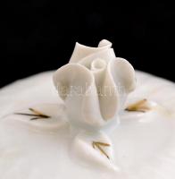 Hollóházi Erika mintás porcelán nagy ét készlet kiegészítőkkel matricás, jelzett, hibátlan, összesen...