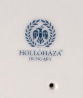 Hollóházi Erika mintás porcelán nagy ét készlet kiegészítőkkel matricás, jelzett, hibátlan, összesen...