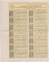 Tamási 1897. "A Tamási Takarékpénztár" részvénye 100K-ról szárazpecséttel, felülbélyegzéss...