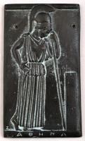 Athéné, kerámia falikép, kis kopásnyomokkal, 13,5x8 cm