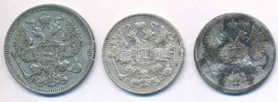Orosz Birodalom 1907. 15k Ag + 1914. 15k Ag + 20k Ag T:2
Russian Empire 1907. 15 Kopeks Ag + 1914. ...