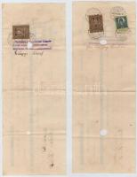 Salgótarján 1929-1930. 5db kitöltött váltó, mindegyik bélyegekkel és bélyegzéssel valamint lyukasztá...