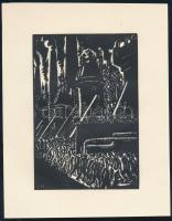 Frans Masereel (1889-1972): Bérmunkások. Fametszet, papír, jelzett a fametszeten, 16×11 cm