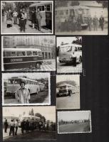cca 1960 Vegyes fotó tétel, 8 db, régi Ikarusz buszokról,  14x9 cm és 9x6 cm között.