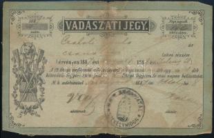 1888 Vadászjegy / Vadászati jegy / Hunter licence